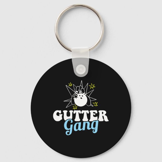Gutter Gang Funny Bowling Team Club Coach Bowler H Key Ring (Front)