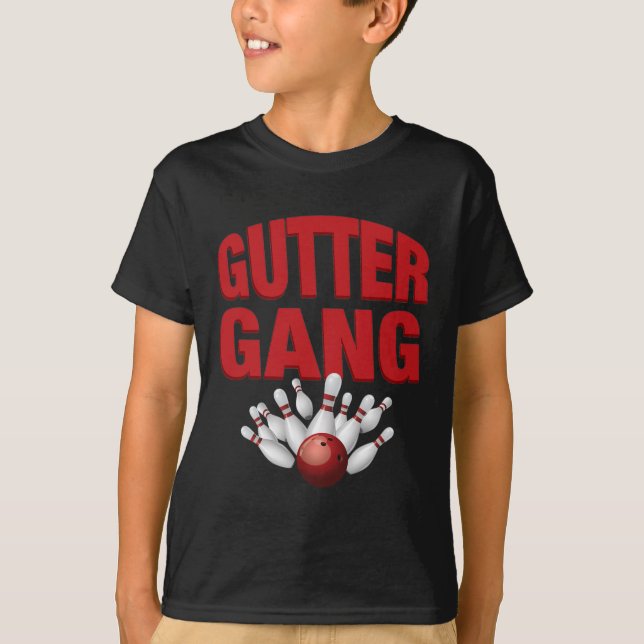 Gutter Gang Funny Bowling Team Name Matching  T-Shirt (Front)
