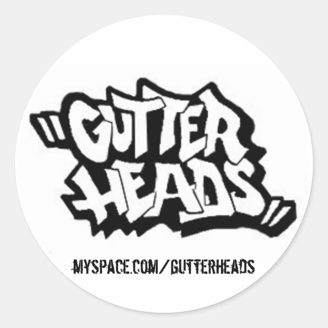 GUTTER-LOGO, myspace.com/gutterheads - sticker (Front)