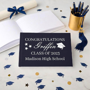 Guy Grad Modern Graduate Custom Guest Book