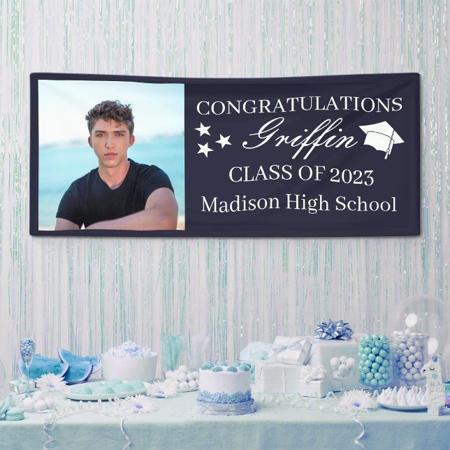 Guy Grad Modern Graduate Custom Photo  Banner (Creator Uploaded)