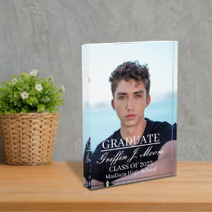 Guy Grad Modern Graduate Custom  Photo Block