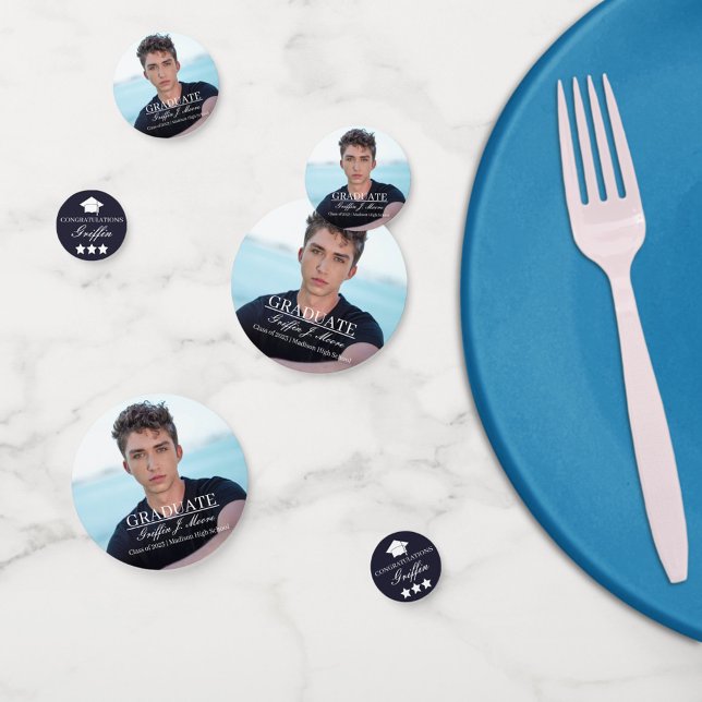 Guy Grad Modern Graduation Photo Confetti (Creator Uploaded)