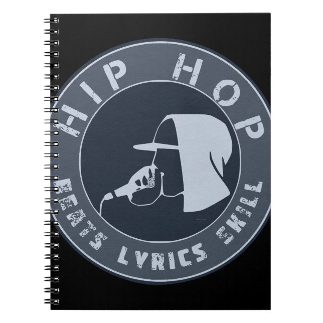GUY IN HOODIE RAPPING ON THE MIC SPIRAL NOTEBOOK (Front)