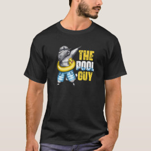 Guy Pool  Dabbing Raccoon Vacation Summer Swim Bea T-Shirt