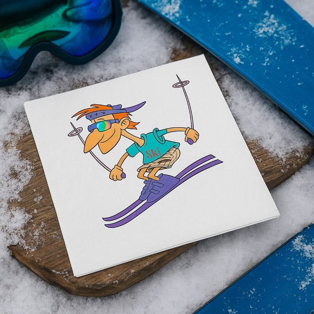 Guy Skiing Paper Napkins (Creator Uploaded)