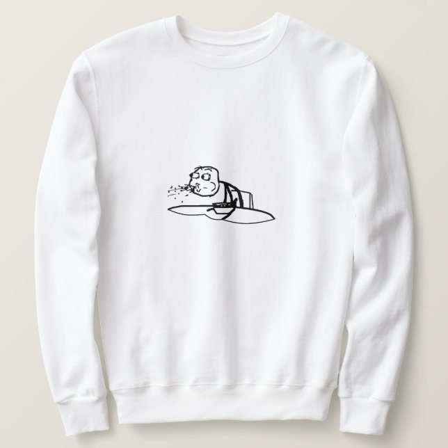 Guy Spitting Cereal Meme Sweatshirt (Design Front)