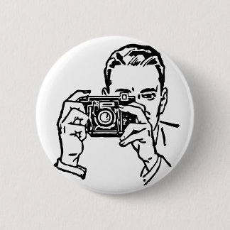 Guy with Camera Button. 6 Cm Round Badge