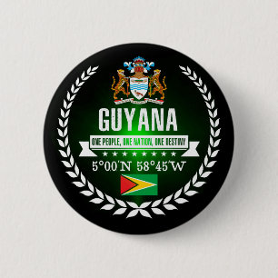 Guyana 6 Cm Round Badge