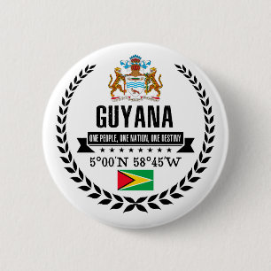 Guyana 6 Cm Round Badge
