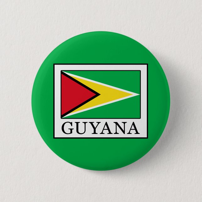 Guyana 6 Cm Round Badge (Front)
