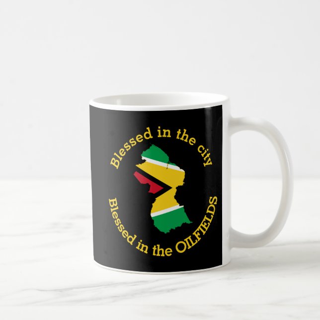 GUYANA Blessed In The Oilfields Personalised Black Coffee Mug (Right)