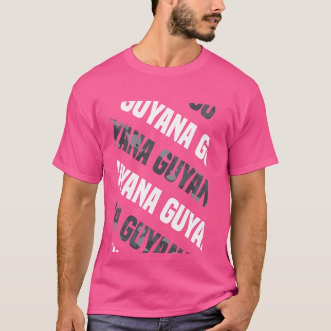 Guyana Camo Pattern Grey Camouflage T-Shirt (Front)