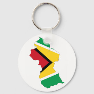 guyana country flag map shape symbol key ring