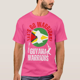 Guyana Cricket With Flag And Batsmen Fan T-Shirt