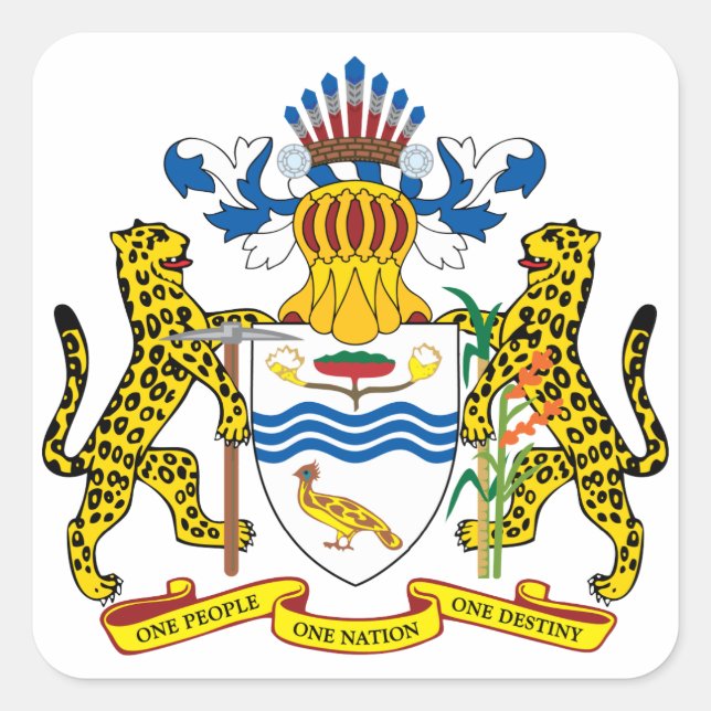 guyana emblem square sticker (Front)
