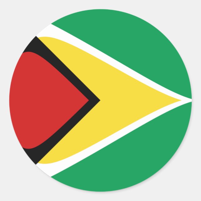 Guyana Fisheye Flag Sticker (Front)