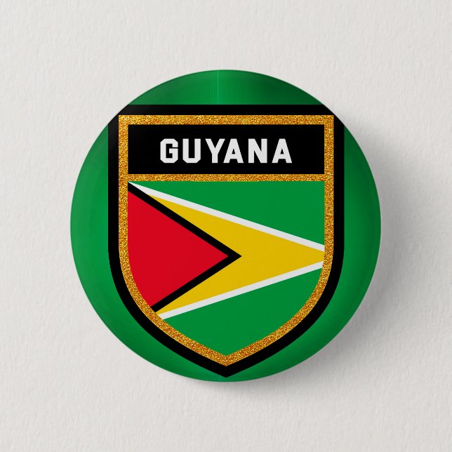 Guyana Flag 6 Cm Round Badge (Front)
