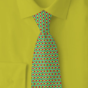 Guyana Flag Brick Pattern Tie