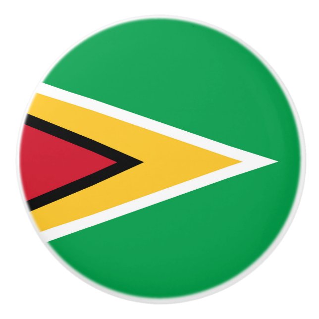 Guyana flag ceramic knob (Front)