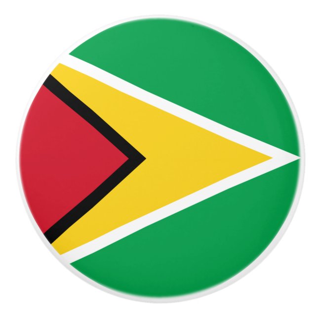Guyana flag  ceramic knob (Front)