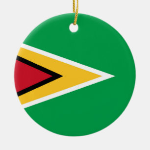 Guyana flag ceramic tree decoration