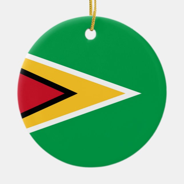 Guyana flag ceramic tree decoration (Front)