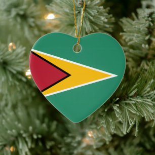 Guyana Flag Ceramic Tree Decoration