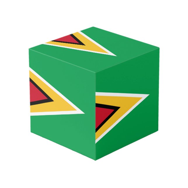 Guyana flag cube (Front Angled)