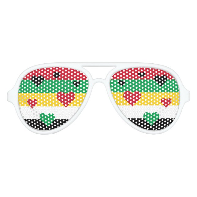 Guyana Flag Fun Patriotic Aviator Sunglasses (Front)