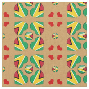 Guyana Flag & Guyana Heart fashion Fabric