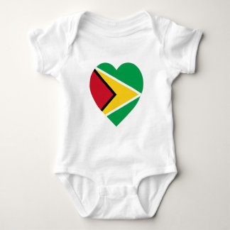 Guyana Flag Heart Baby Bodysuit