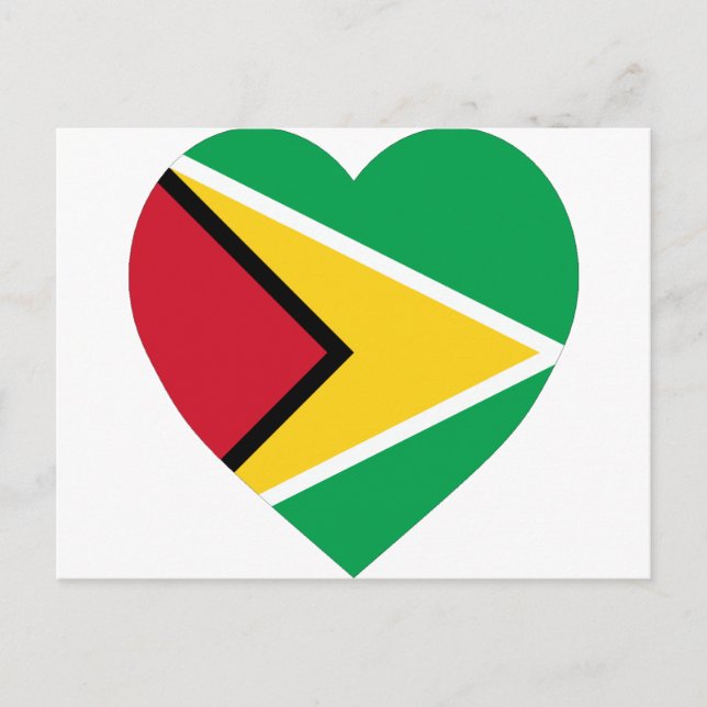 Guyana Flag Heart Postcard (Front)