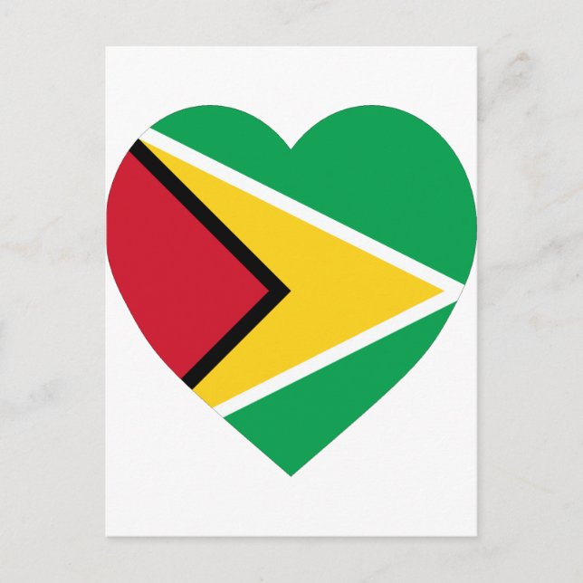 Guyana Flag Heart Postcard (Front)