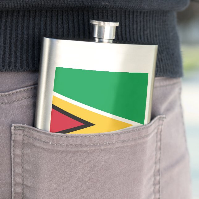 Guyana flag hip flask (In Situ)