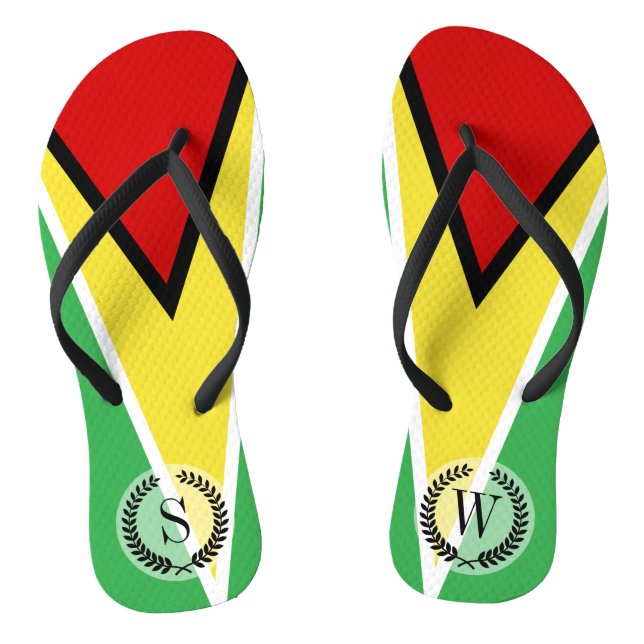 Guyana Flag Jandals (Footbed)