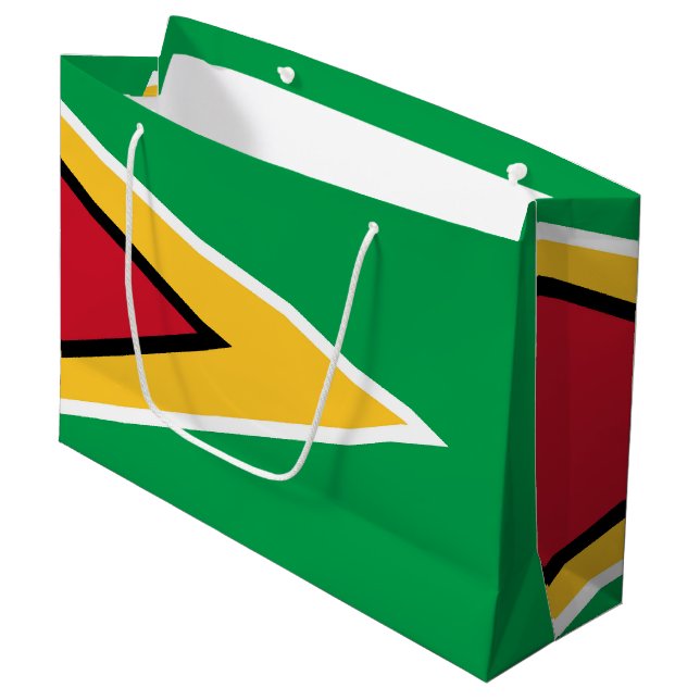 Guyana flag large gift bag (Front Angled)