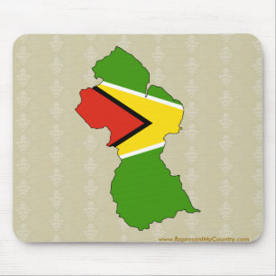 Guyana Flag Map full size Mouse Pad