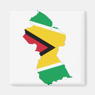 Guyana Flag Map GY Magnet