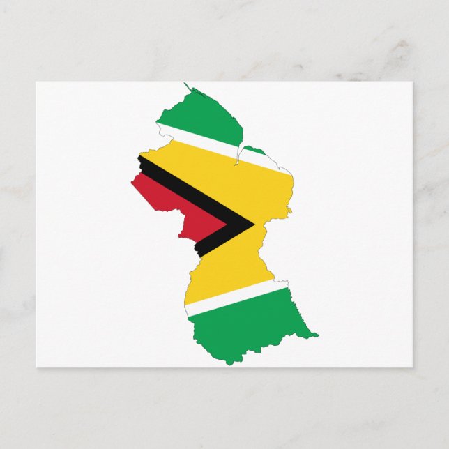 Guyana Flag Map GY Postcard (Front)