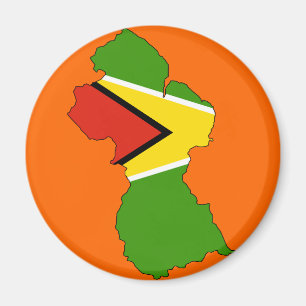 Guyana flag map magnet