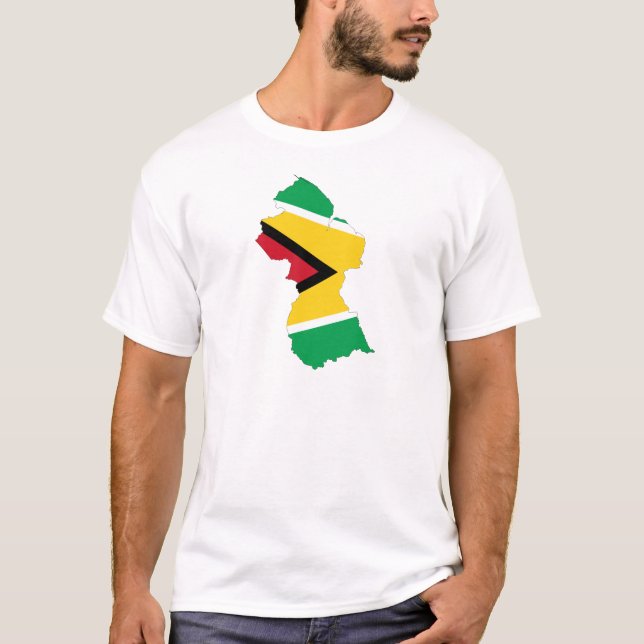 Guyana Flag Map T-Shirt (Front)
