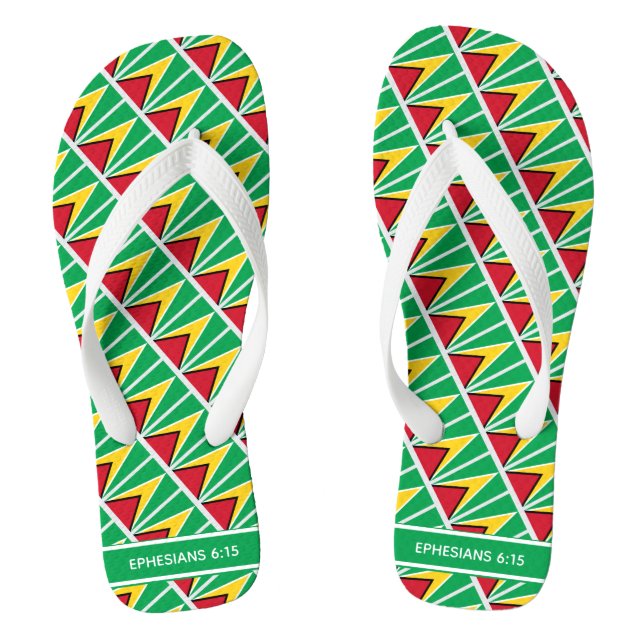GUYANA FLAG Patriotic Personalised Guyanese Jandals (Footbed)