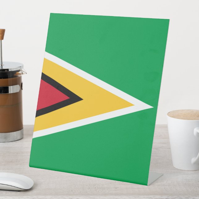 Guyana flag pedestal sign (In SItu)