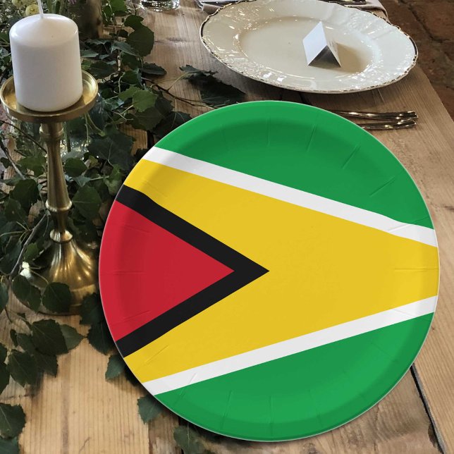 Guyana Flag plates, party, sports, Guyana Paper Plate (Creator Uploaded)