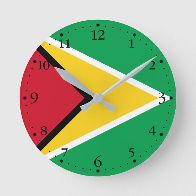 Guyana Flag Round Clock (Front)