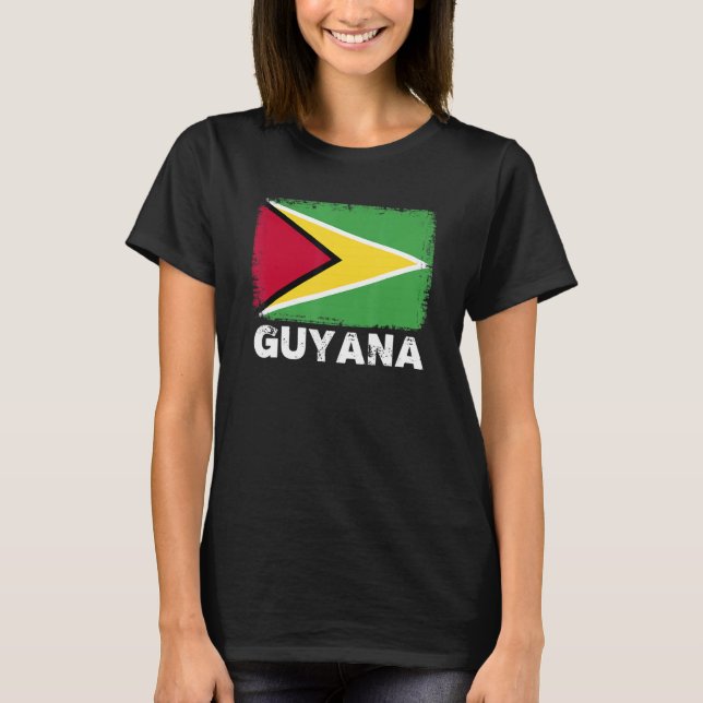 Guyana Flag   Support Guyanese People Women Men   T-Shirt (Front)