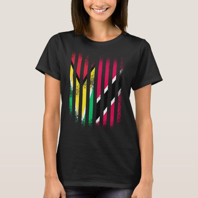 Guyana Flag Trinidad&Tobago Grown Country Flags St T-Shirt (Front)