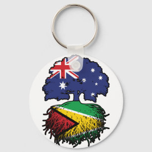 Guyana Guyanese Australian Australia Tree Roots Key Ring
