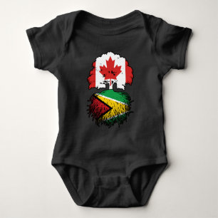 Guyana Guyanese Canadian Canada Tree Roots Flag Baby Bodysuit